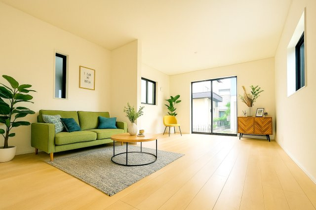 昭島市郷地町2丁目　新築戸建の居間・リビング|家具はCGイメージです