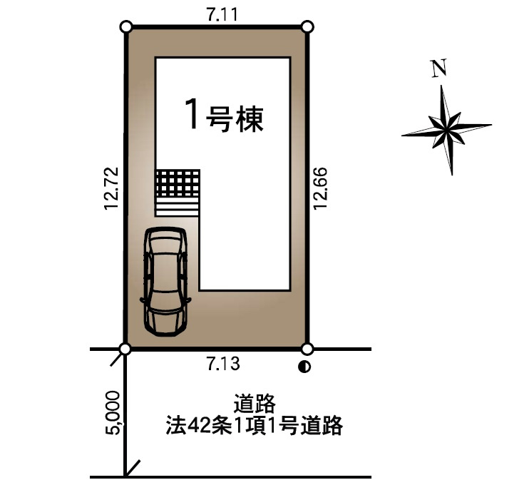 昭島市郷地町2丁目　新築戸建の区画図
