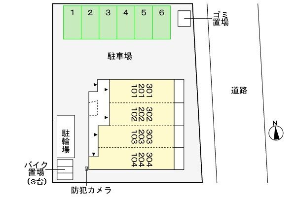 エスポワールの駐車場