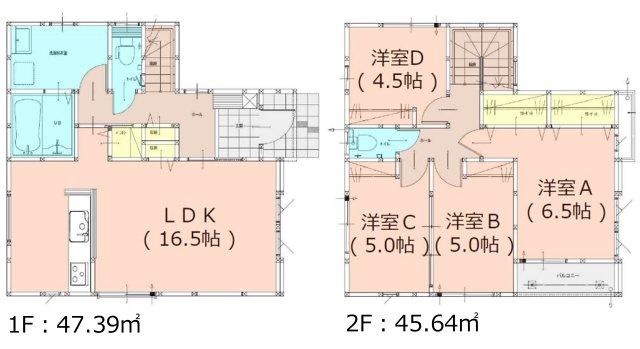 春日市一の谷5丁目第2-4棟（3号棟）の間取り|全居室収納付きで便利です。
