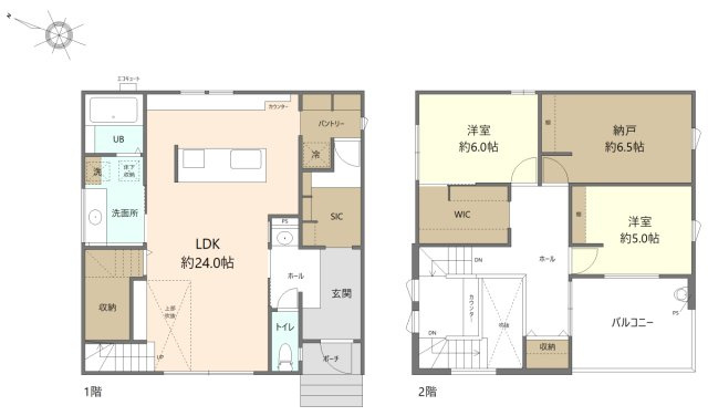 日進市浅田町上納戸建の間取り|間取2LDK＋納戸
※納戸はエアコンも設置できる為、多岐の用途で使用可能です
