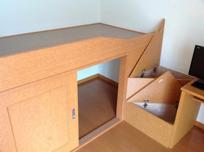 【内装】 | レオパレスＭＫコーポ | 収納付きベッド