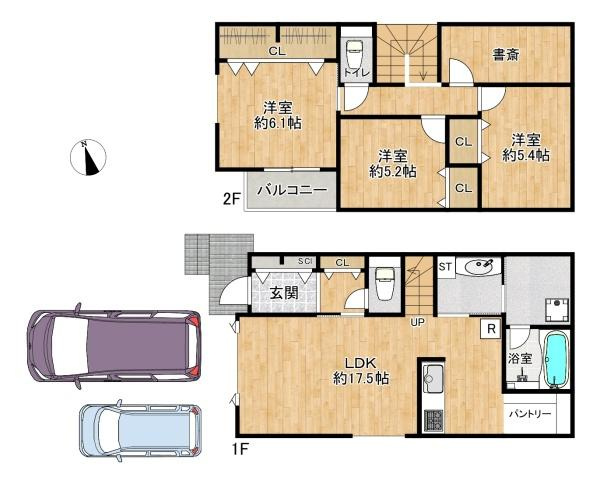 【間取り】 | 垂水区狩口台2丁目　1号棟新築戸建