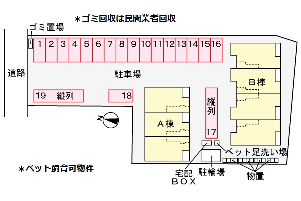 サンパレス木田Ａの区画図