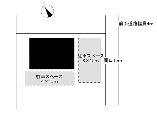 仲介手数料不要　カチタス合志市御代志　戸建て【西合志中央小・西合志中】の駐車場|区画図です、駐車は複数台可能です、縦列部分にも止めれますので、ご家族様全員のお車でご内覧ください。