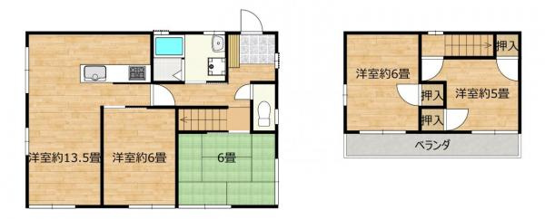 仲介手数料不要　カチタス上益城郡益城町大字辻の城【益城中央小・木山中】の間取り|リフォーム工事完了しました。水回り、クロス、照明交換済みです。リビングは採光良好です。