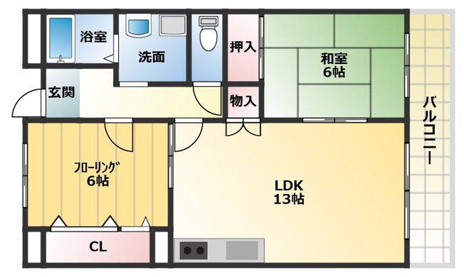 【間取り】 | バンシャイン法善寺