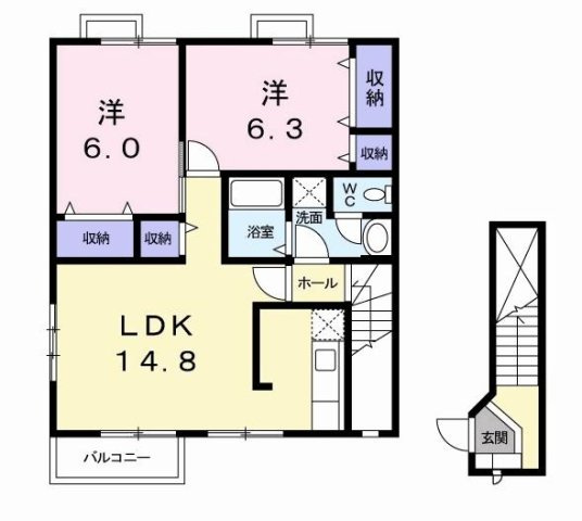 サンシェール　Ｂの間取り
