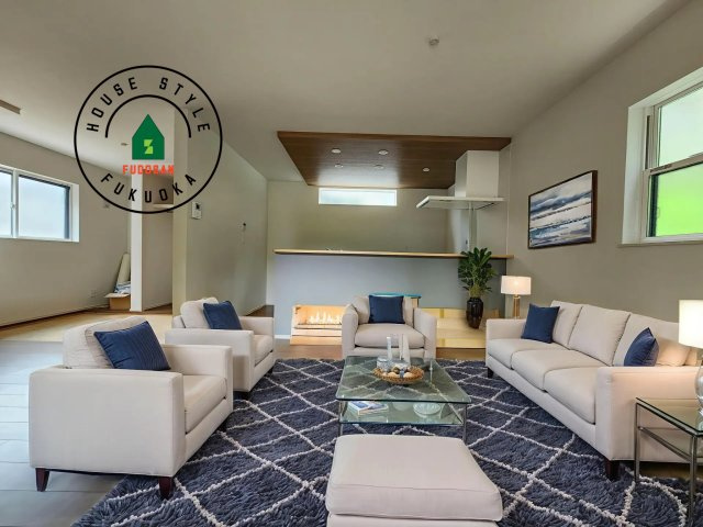 福津市福間南3丁目第1-7棟（6号棟）　の居間・リビング|多くの時間を過すことになるリビングだからこそ、いつも穏やかな空間・解放感が味わえ毎日が充実します。