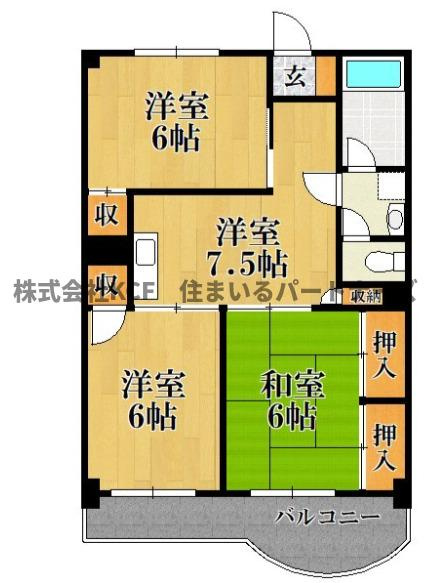 レジデンス花畑南の間取り