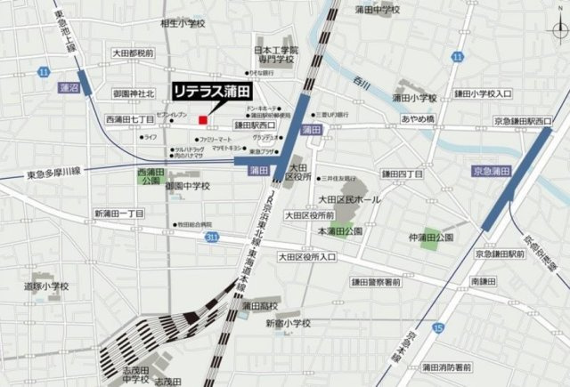 リテラス蒲田の地図