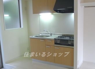 広島市安佐北区口田１丁目のアパートのキッチン|２口ガスコンロ付き