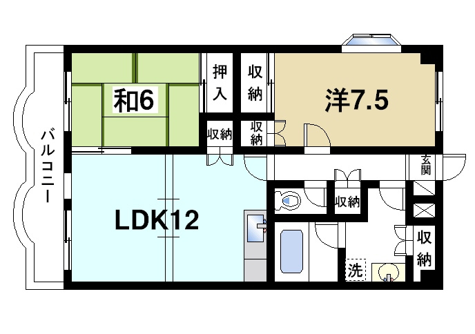 ル・ソレイユ（田井庄町）の間取り|2LDKの間取り