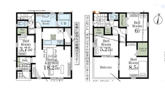 【間取り】 | 越谷市南町1期　新築戸建て　全2棟 | ■4LDK+WIC　■土地面積：173.89㎡　■建物面積：101.44㎡