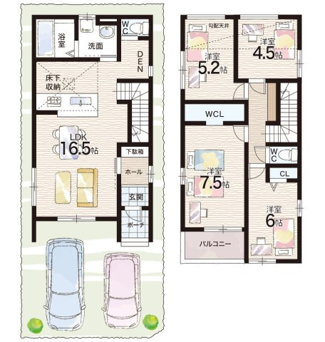 伊丹市池尻　第1期　新築一戸建ての間取り|1号地
