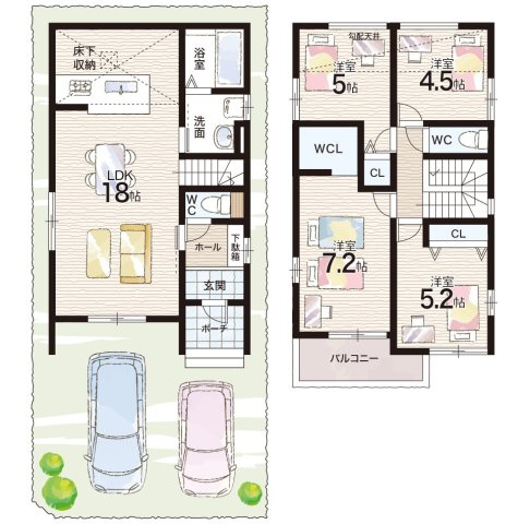 伊丹市池尻　第1期　新築一戸建ての間取り|2号地