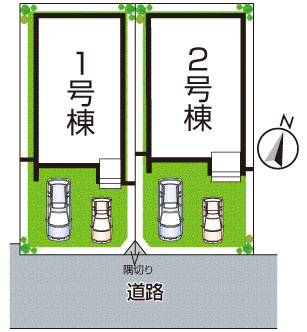 伊丹市池尻　第1期　新築一戸建ての区画図|全2区画