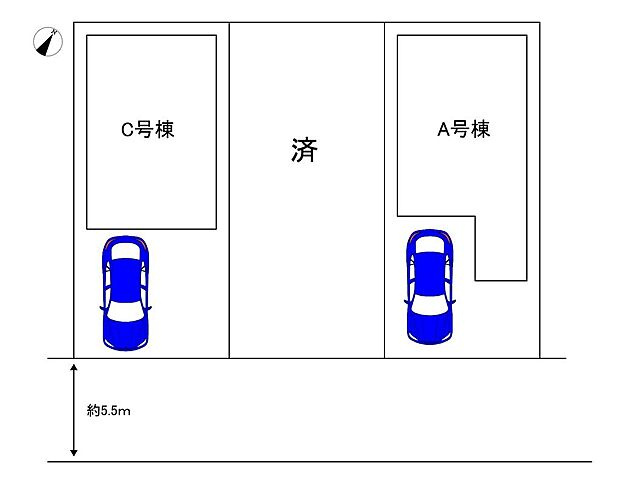 神保通　中古未入居物件　全３区画の区画図