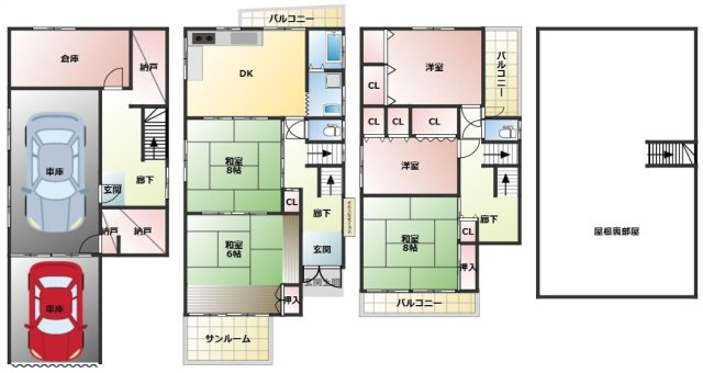 堺市堺区北波止町中古戸建の間取り