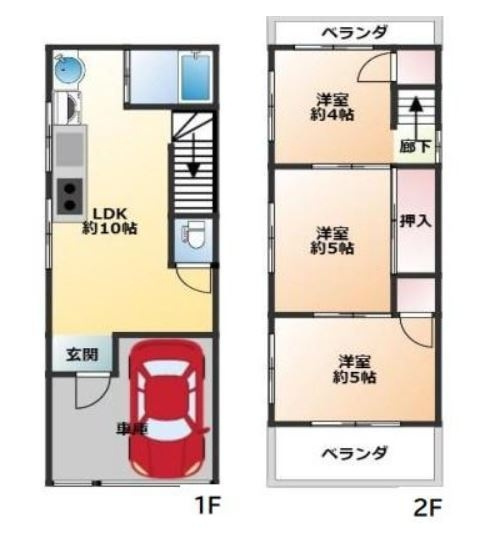 堺市堺区旭ヶ丘北町3丁中古戸建の間取り