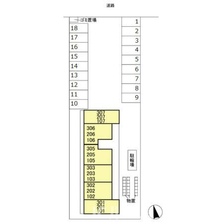 柏崎市田中のアパートの区画図
