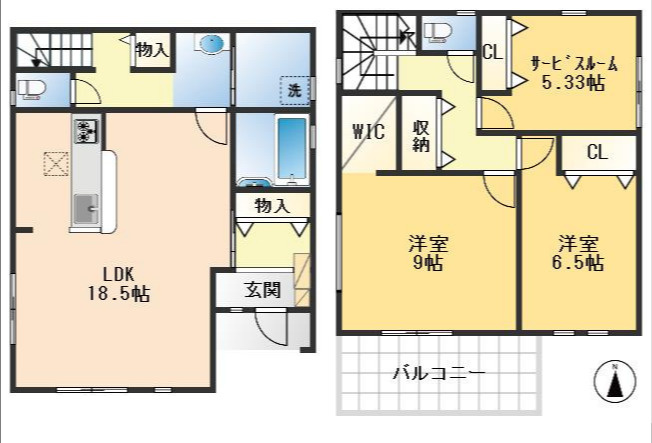 豊中市箕輪2丁目　新築戸建の間取り