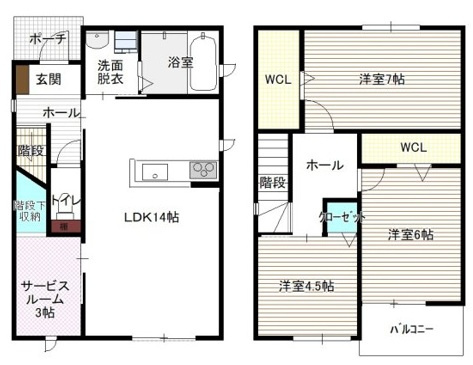 戸田西１－１５１３コダテックスⅤＣの間取り