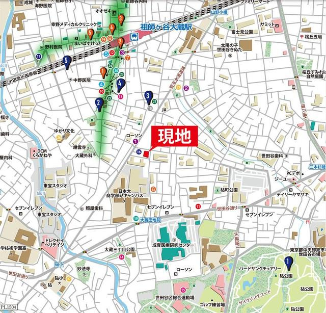 ライトテラス世田谷砧の地図