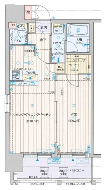 クリスタルグランツ谷町の間取り