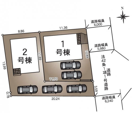 長野市宮沖の新築一戸建の区画図|07/25 09:44
