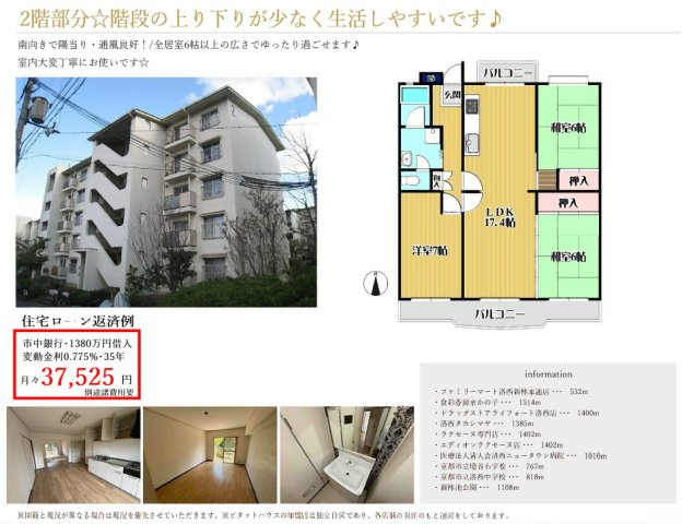 境谷西第二住宅２棟の間取り