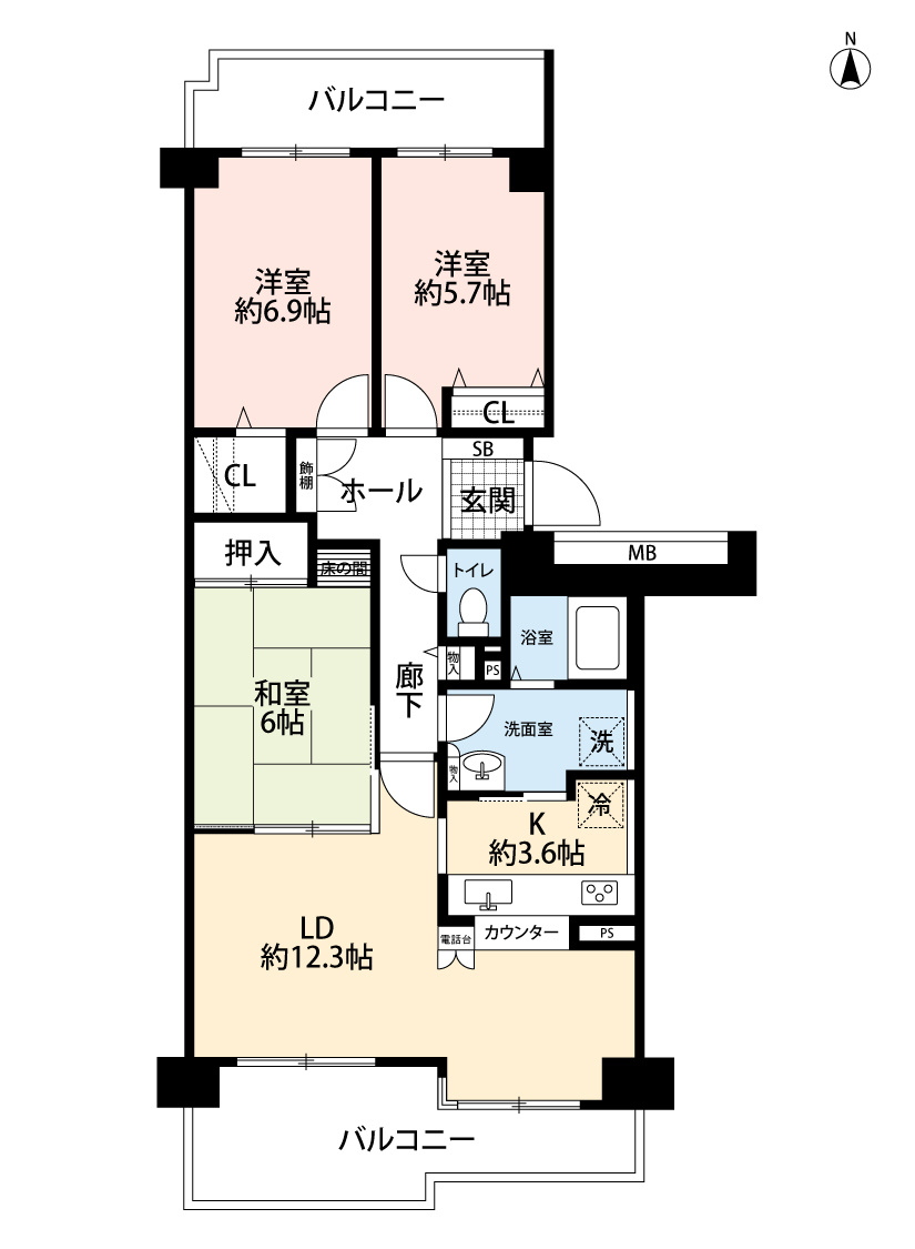 セントラルヒルズJ棟の間取り|間取り