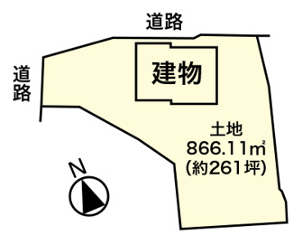 【区画図】 | 修学院室町　中古戸建【修学院離宮・土地261坪】