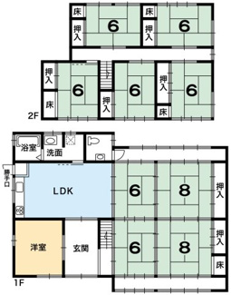 【間取り】 | 修学院室町　中古戸建【修学院離宮・土地261坪】