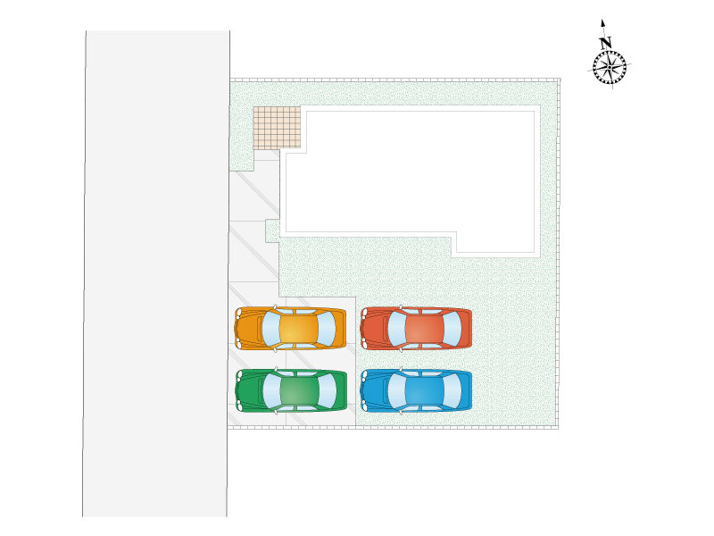 【館林市瀬戸谷町3期1区画　区画図】
敷地面積203.34㎡(61.51坪)
建物面積109.29㎡(33.06坪)
4台駐車可能！