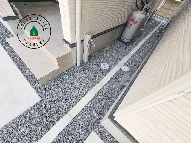 大野城市中央１丁目第1-3棟（1号棟）の庭|お庭で自由な時間を過ごせます。