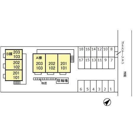 柏崎市日吉町のアパートの区画図