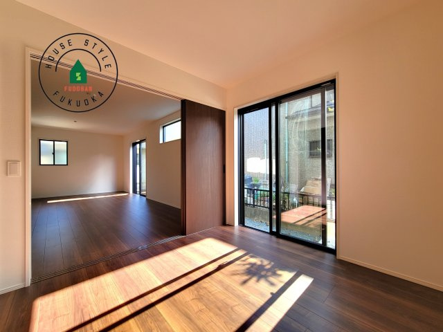 福岡市東区奈多1丁目第2-6棟（6号棟）の内観：施工例|将来的に、琉球畳を引きまして和室風にすることも可能です。