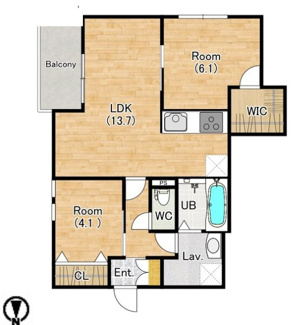 【間取り】 | シェーナ川西中央2