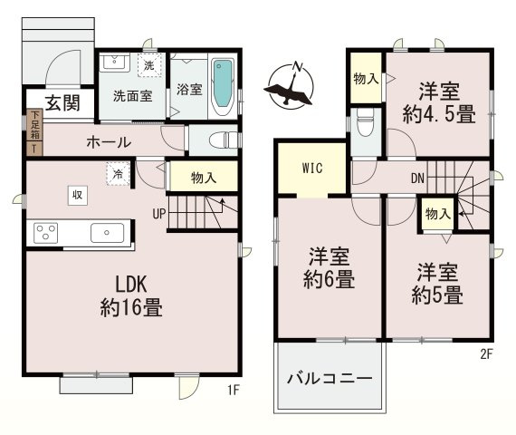 福岡市西区泉3丁目第1-2棟（A号棟)の区画図|配置図（1号棟）
