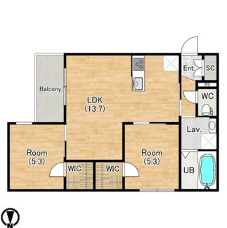 【間取り】 | シェーナ川西中央2