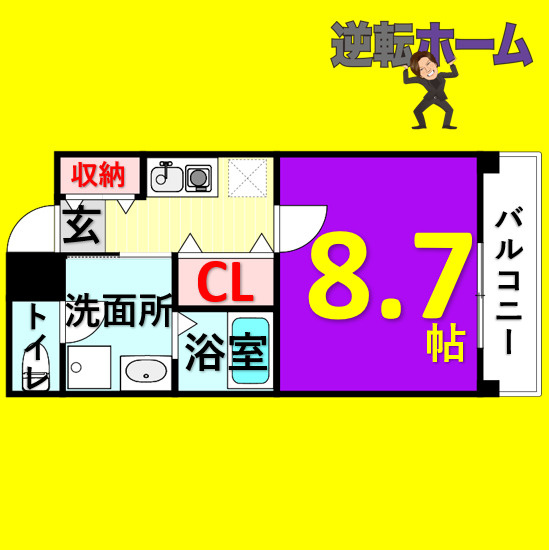レジデンス千代田　名古屋市賃貸　仲介手数料無料の間取り