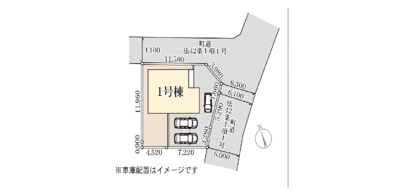 野木町若林　新築戸建2-1の区画図
