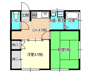 【間取り】 | 里コーポ | 間取り１DK