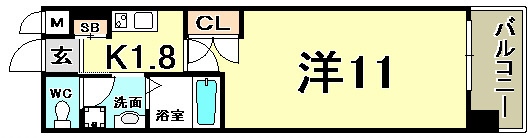 エスライズ新神戸の間取り