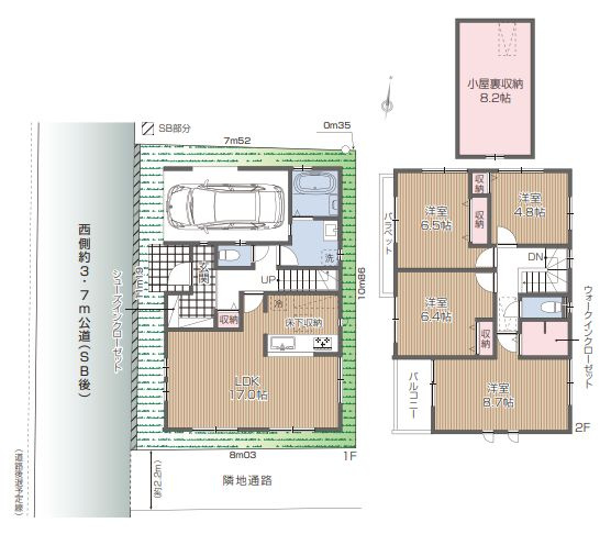 【間取り】 | 豊島区高松２丁目　新築戸建て | 4LDK・土地面積87.53ｍ2・建物面積117.88ｍ2