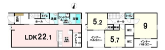 【間取り】 | 【20万円ｷｬｯｼｭﾊﾞｯｸ対象物件】リーブルガーデン香芝市平野 全2棟 2号棟