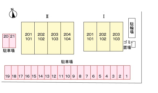 ディアレスト芝Ⅱの区画図