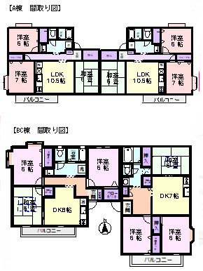 ３棟売アパート（トゥインクル吉田ABC）の間取り|3DK×４戸　３棟あります。