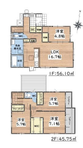 福岡市城南区東油山5丁目第1-3棟（3号棟）の区画図|配置図